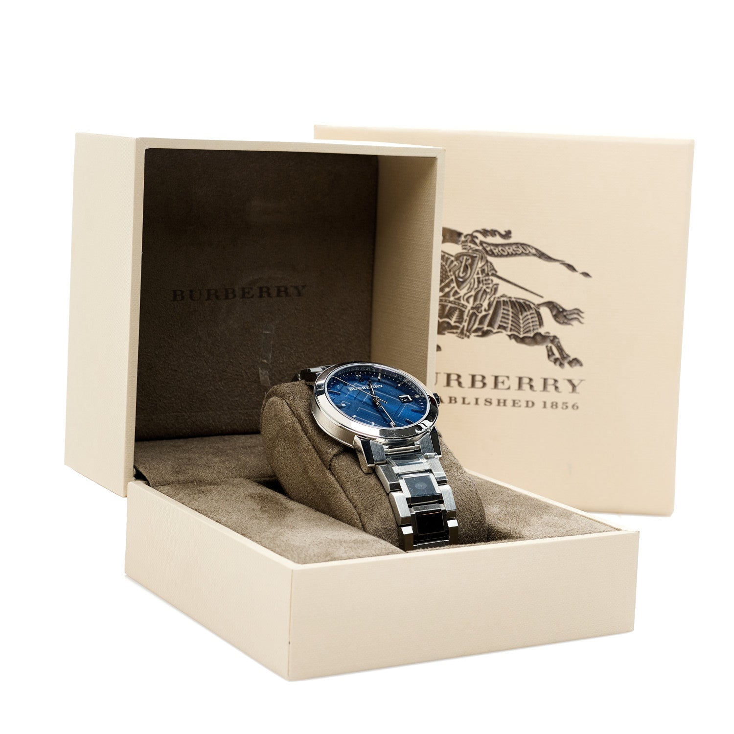 Burberry Stainless Steel 38mm The City Quartz Watch Blue BU9031