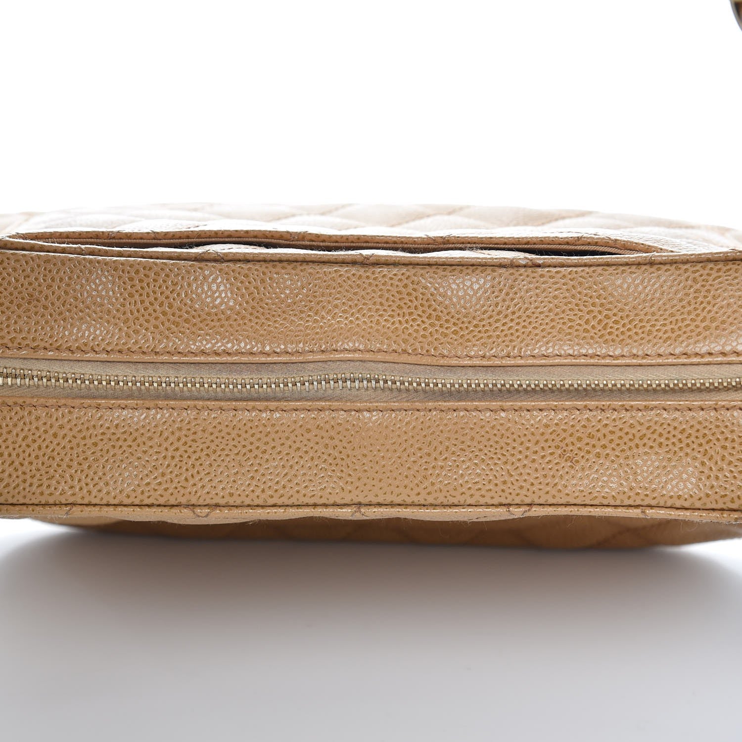 Chanel Caviar Quilted Timeless CC Shoulder Bag Beige 17 of 22