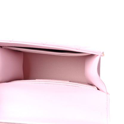 Chanel Lambskin Quilted Top Handle Clutch With Chain Light Pink 5 of 12