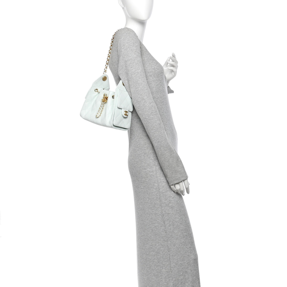 Caviar Quilted Mini Chanel 25 Handbag Light Blue