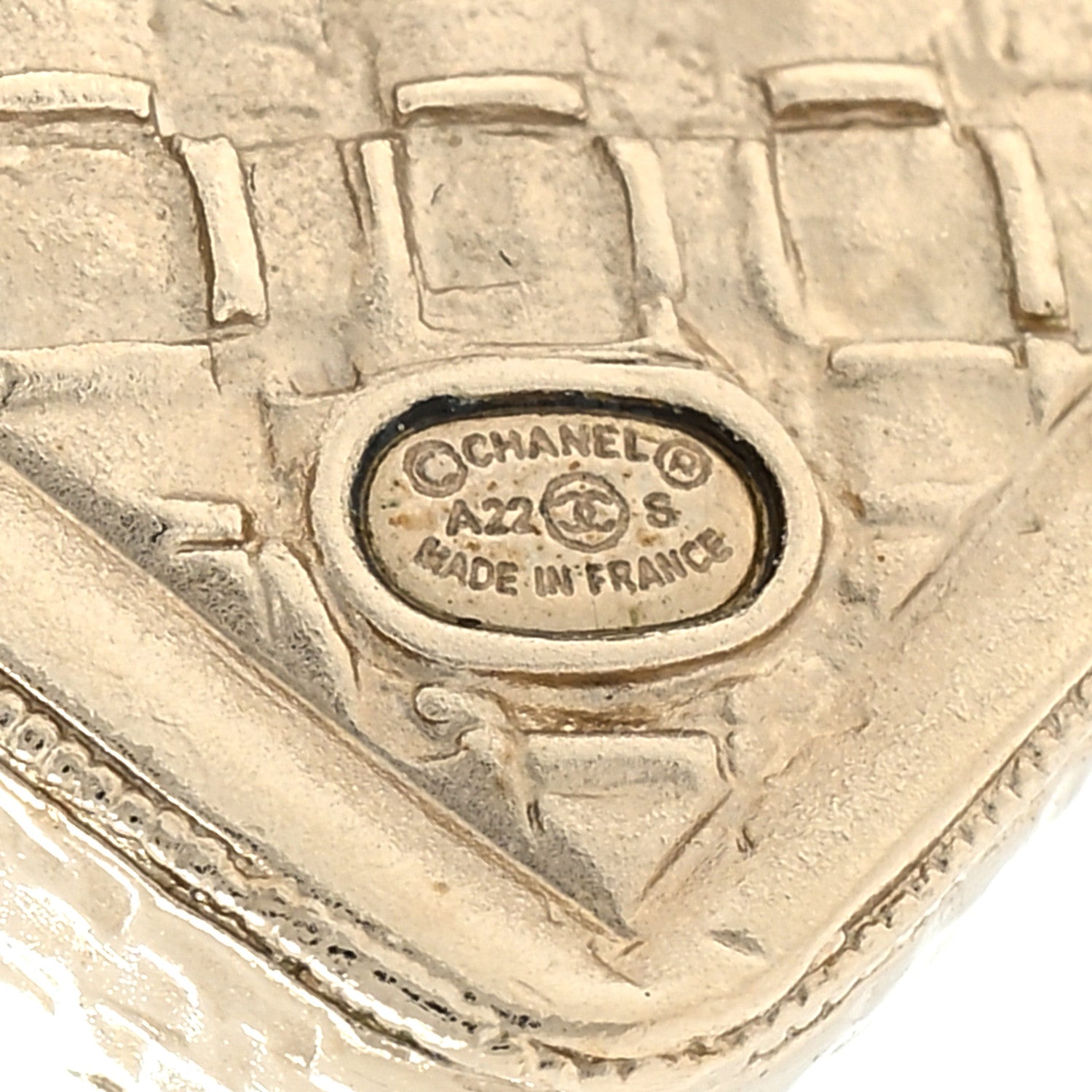 Chanel Pearl Crystal CC Square Earrings Gold 4 of 4
