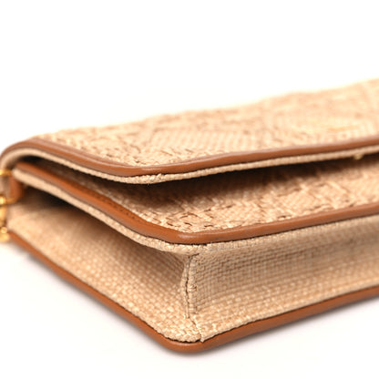 Christian Dior Raffia Macro Cannage Miss Caro Pouch With Chain Natural 8 of 9