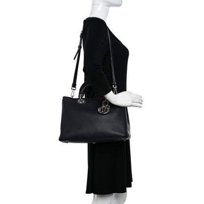 Christian Dior Bullcalf Medium Diorissimo Tote Navy Fuchsia 2 of 15