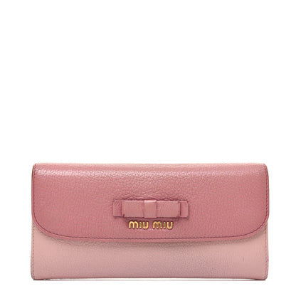 Miu Miu Goatskin Madras Bi-Color Continental Wallet Anticho Orchidea 1 of 26