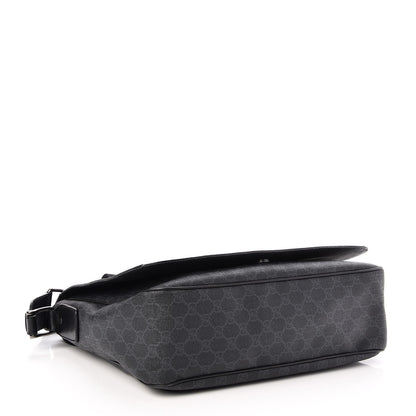Gucci GG Supreme Monogram Flap Messenger Bag Black Grey 4 of 7