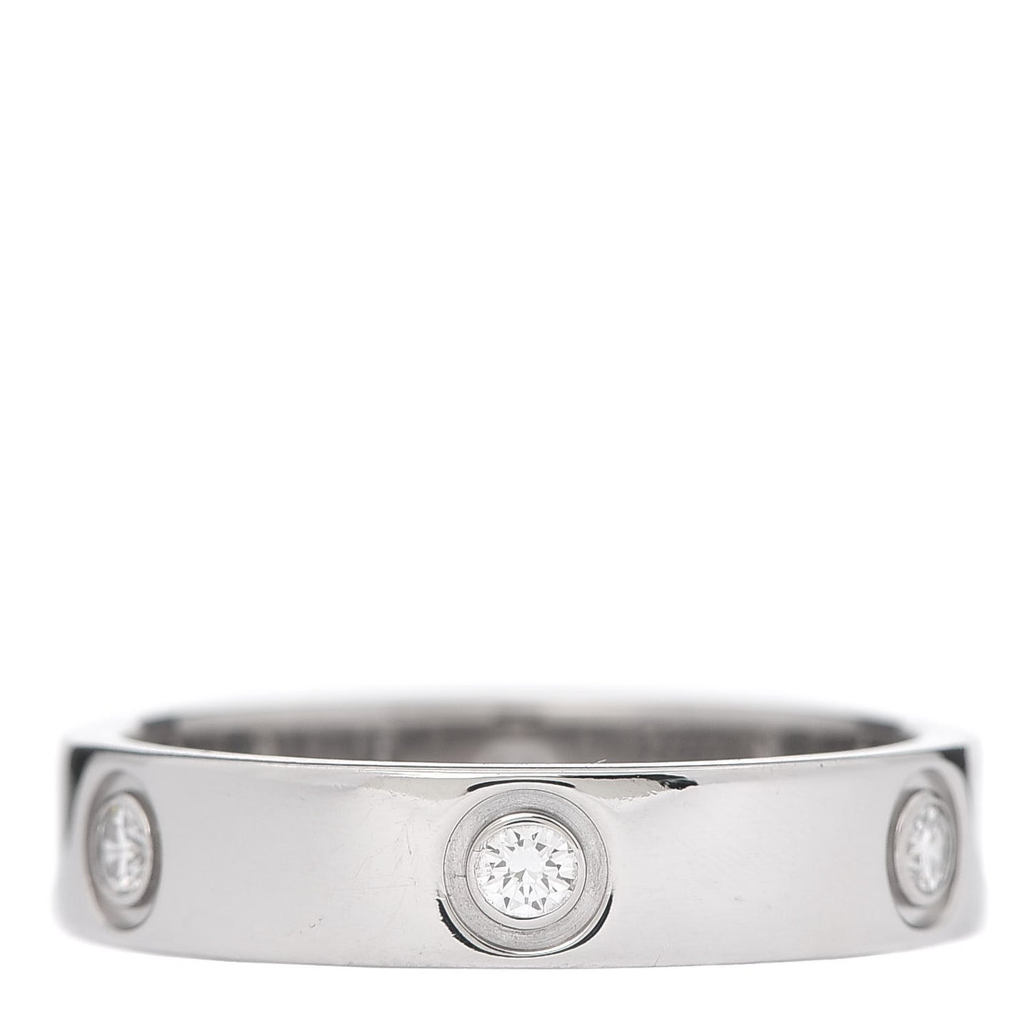18K White Gold 6 Diamond 5.5mm LOVE Ring 66 11.5