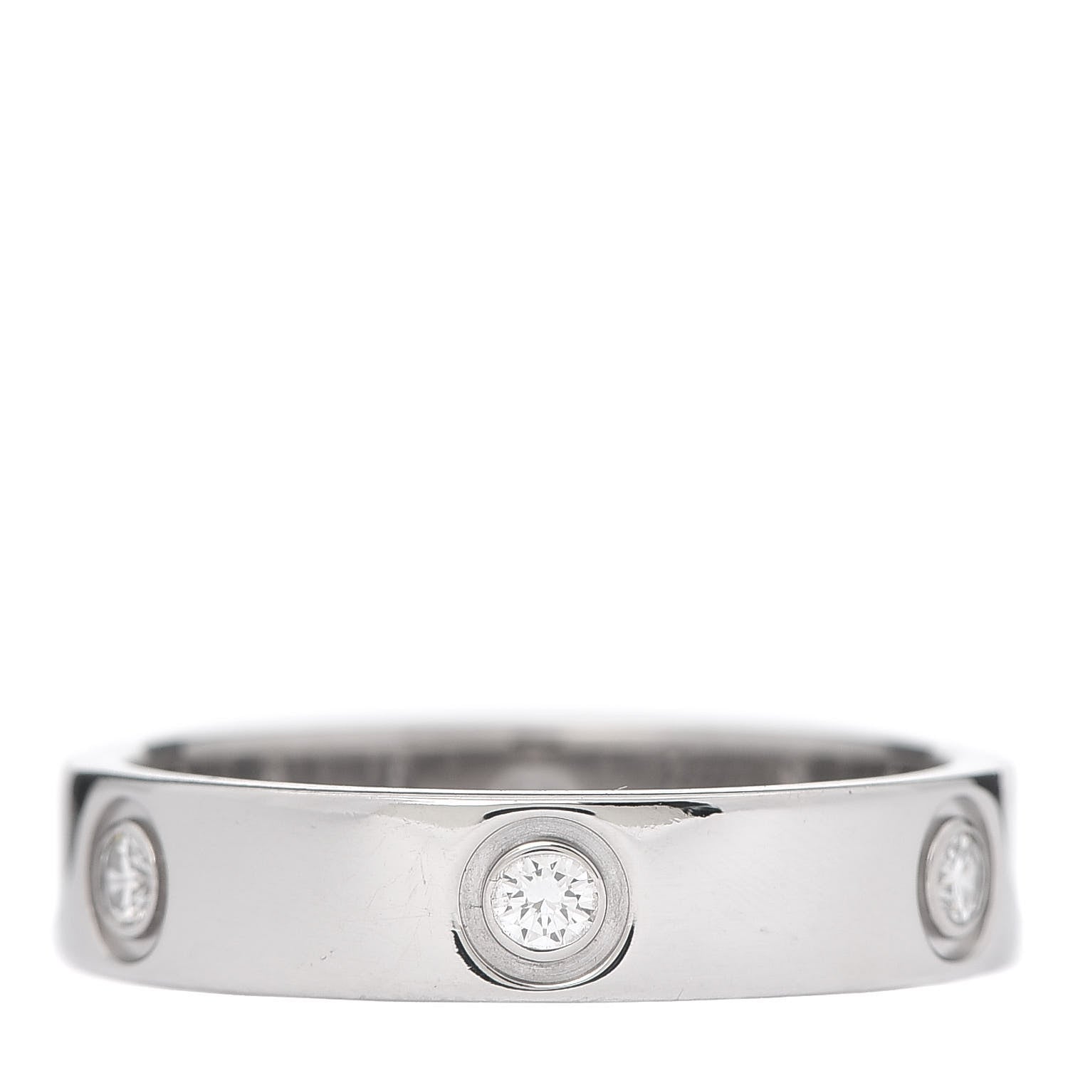 Cartier 18K White Gold 6 Diamond 5.5mm LOVE Ring 66 11.5 1 of 4