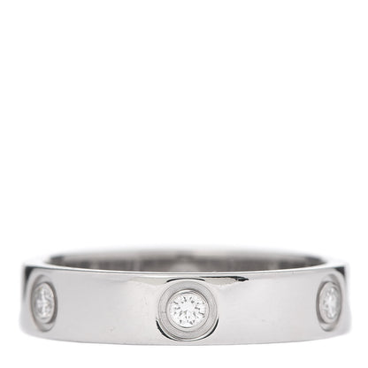 Cartier 18K White Gold 6 Diamond 5.5mm LOVE Ring 66 11.5 1 of 4