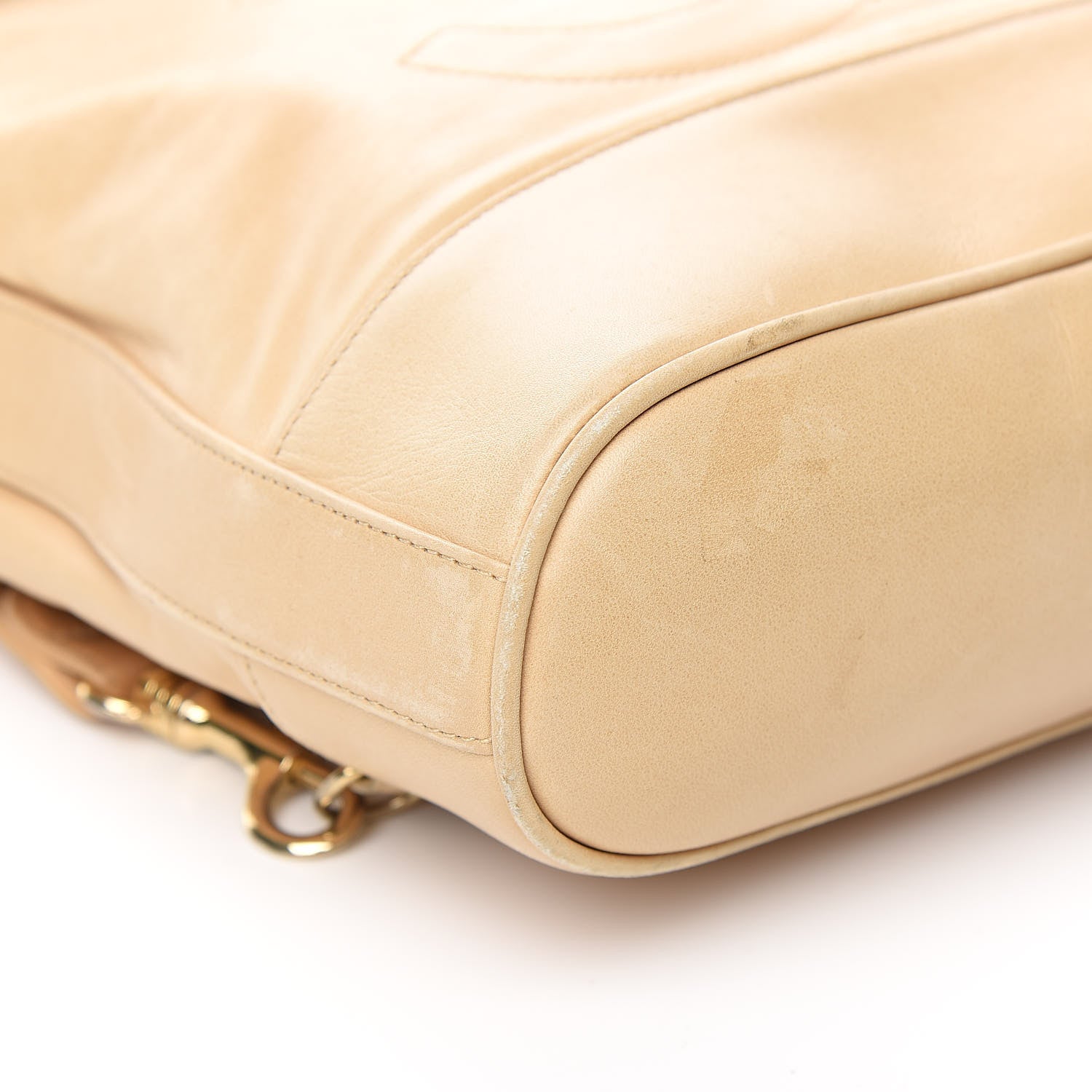 Chanel Lambskin Drawstring Sling Backpack Beige 11 of 16