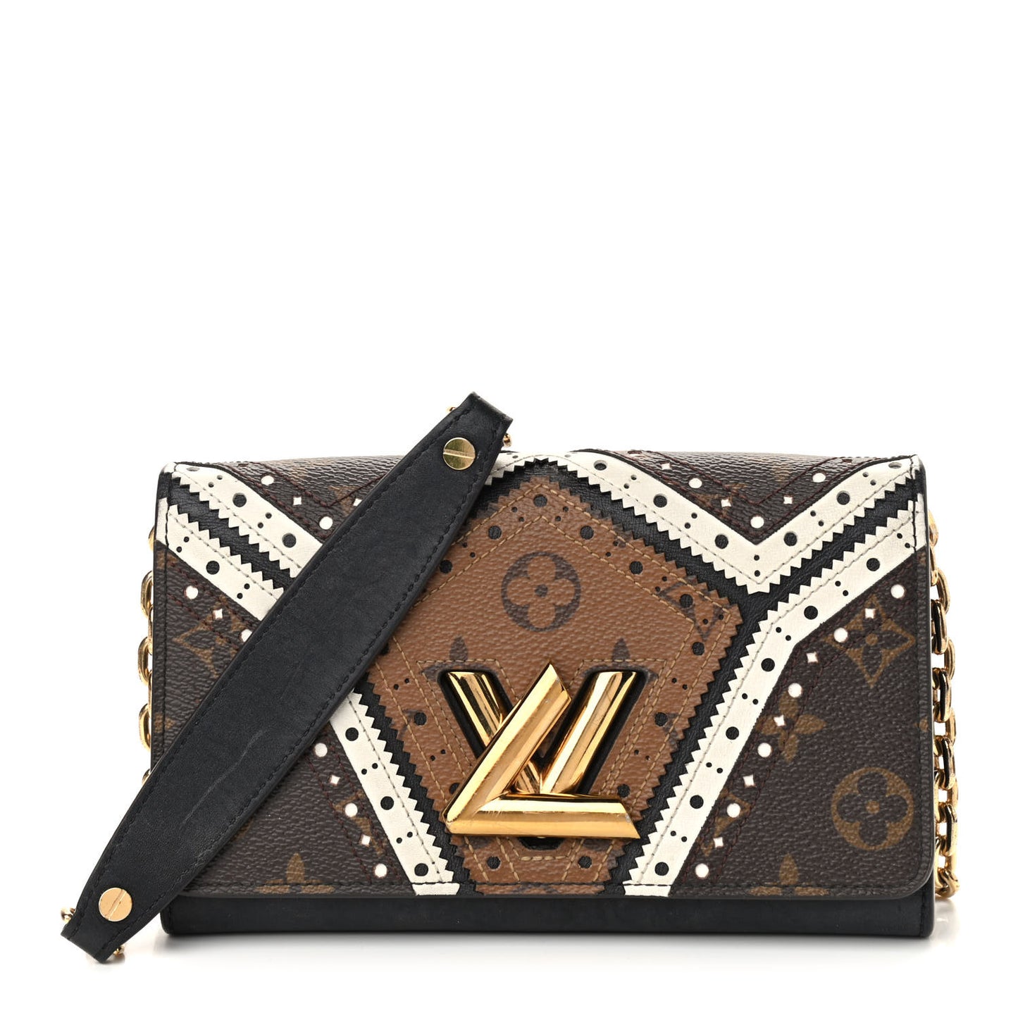 Veau Satin Monogram Twist Chain Wallet