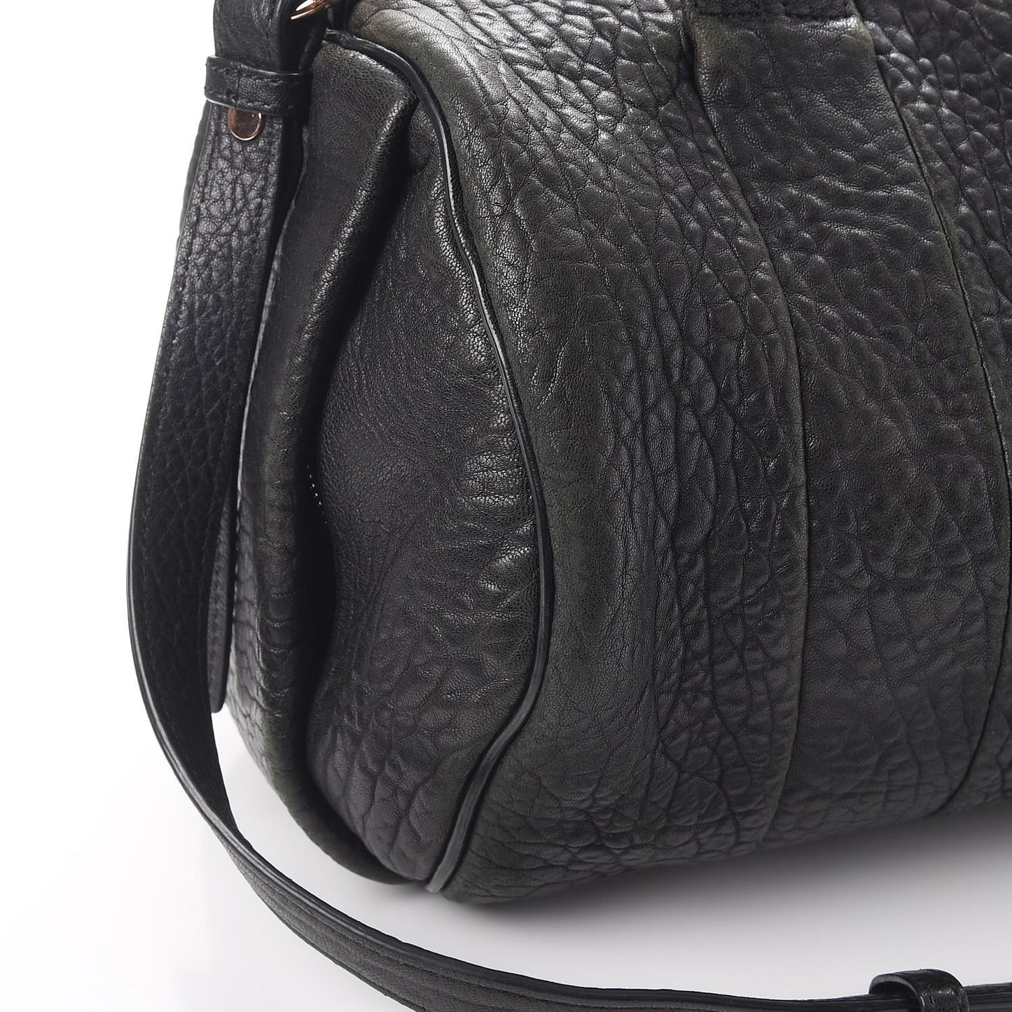 Pebbled Lambskin Rocco Black Rose Gold Hardware