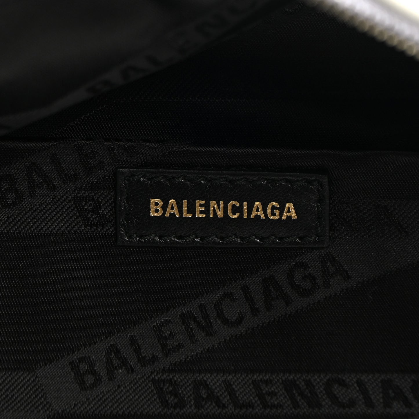 Shiny Goatskin Allover Logo Embossed XXS Souvenir Belt Bag White