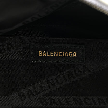 Balenciaga Shiny Goatskin Allover Logo Embossed XXS Souvenir Belt Bag White 5 of 9