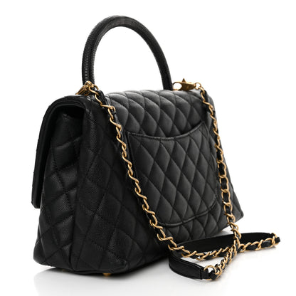 Chanel Caviar Lizard Quilted Small Coco Handle Flap Black 3 of 11