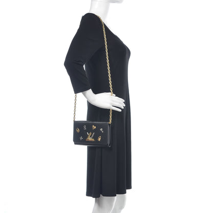 Louis Vuitton Epi Love Lock Twist Chain Wallet Black 2 of 10