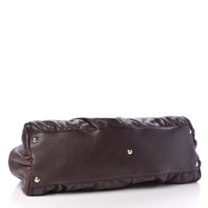 Gucci Guccissima Large D Gold Ring Shoulder Bag Chocolate 4 of 13