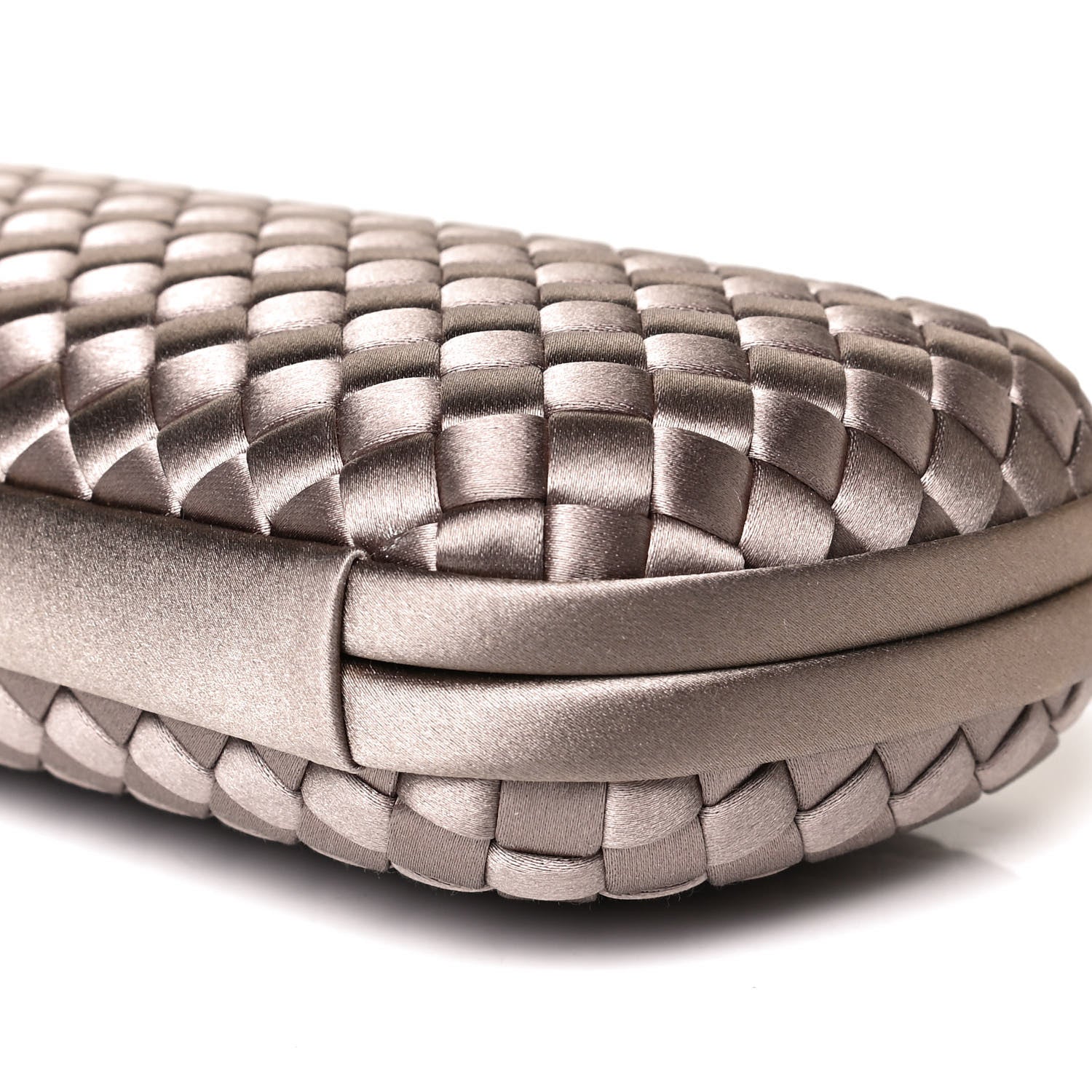 Bottega Veneta Satin Intreccio Impero Stretch Knot Clutch Limestone 7 of 7
