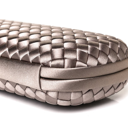 Bottega Veneta Satin Intreccio Impero Stretch Knot Clutch Limestone 7 of 7