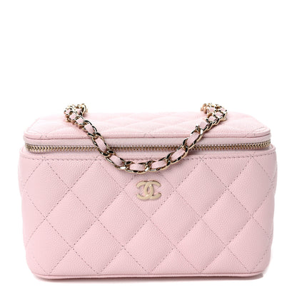 Chanel Caviar Quilted Small Vanity Case With Chain Light Pink 1 of 10