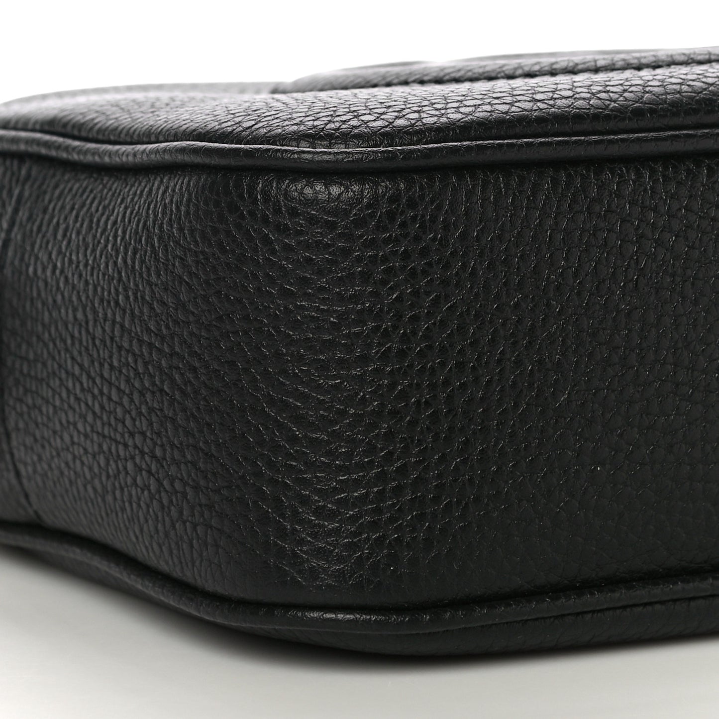Pebbled Calfskin Small Soho Disco Bag Black