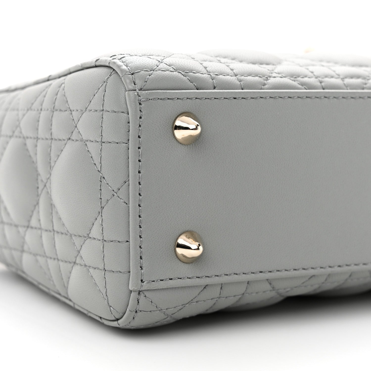 Christian Dior Lambskin Cannage Small My ABCDior Lady Dior Grey 8 of 11
