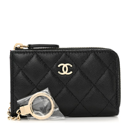 Chanel Caviar Quilted Key Holder Case Black 1 of 7
