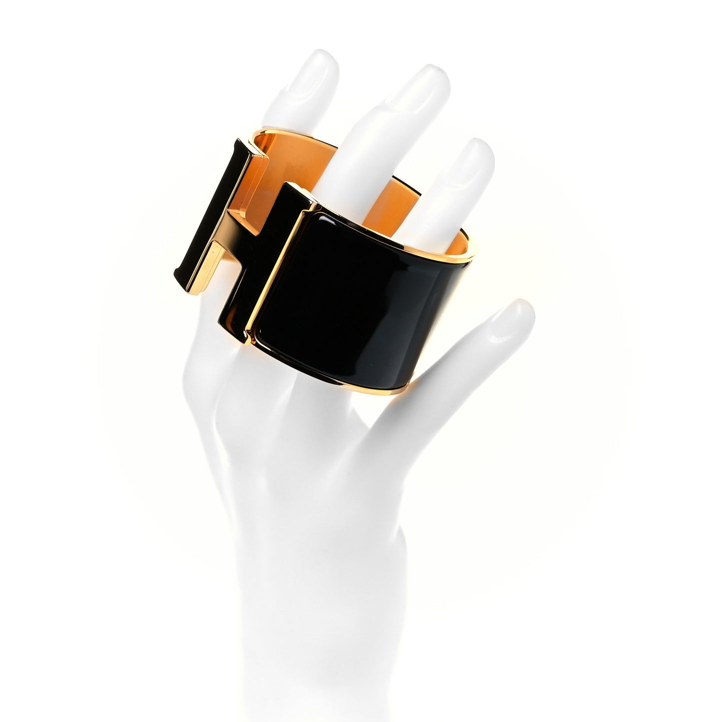 Enamel Extra Wide Clic Clac H Bracelet PM Black