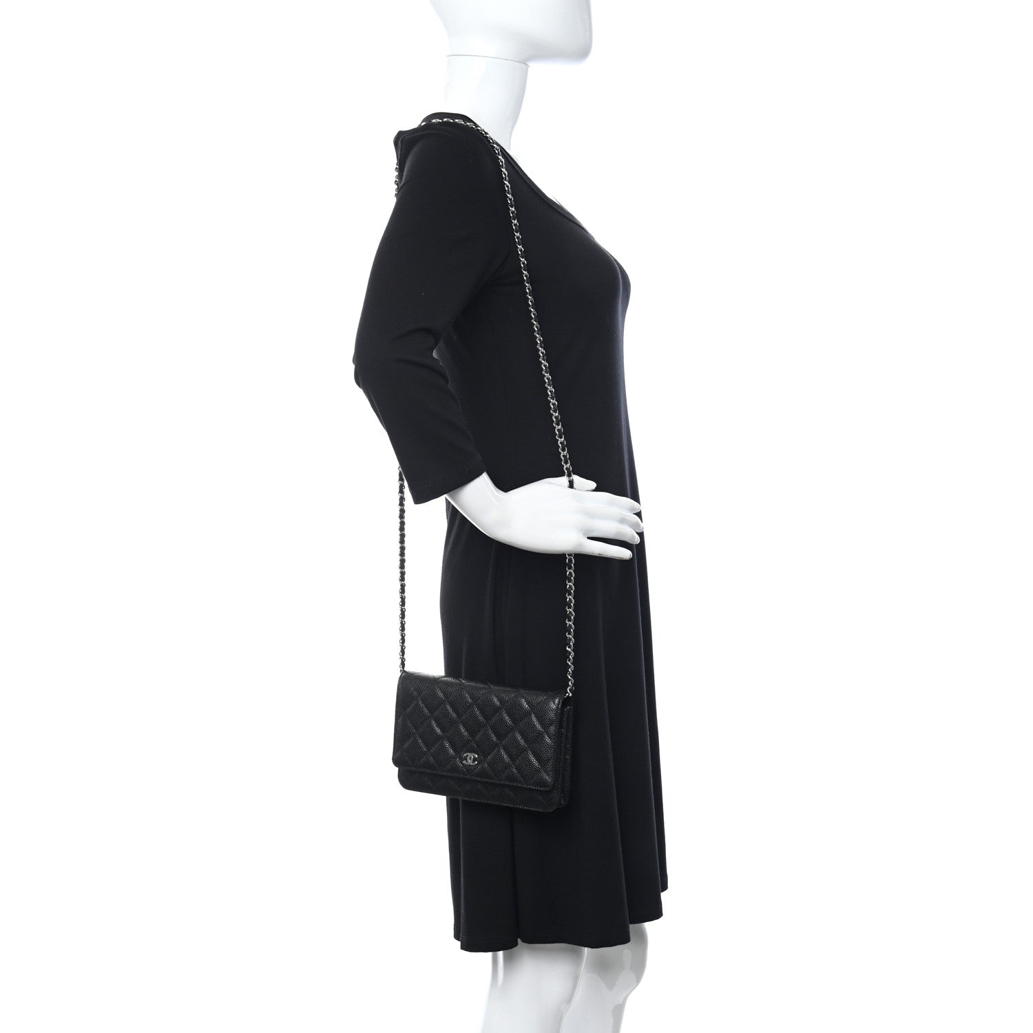 Chanel Caviar Quilted Wallet On Chain WOC Black 2 of 13