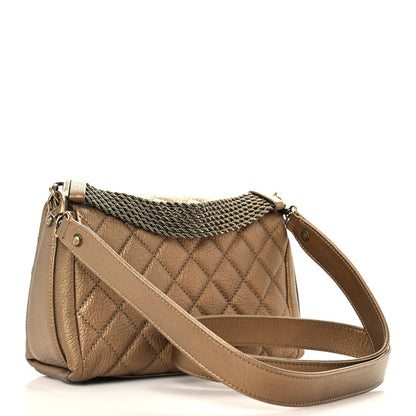 Chanel Metallic Goatskin Quilted Chain Handle Flap Dark Gold 2 of 11