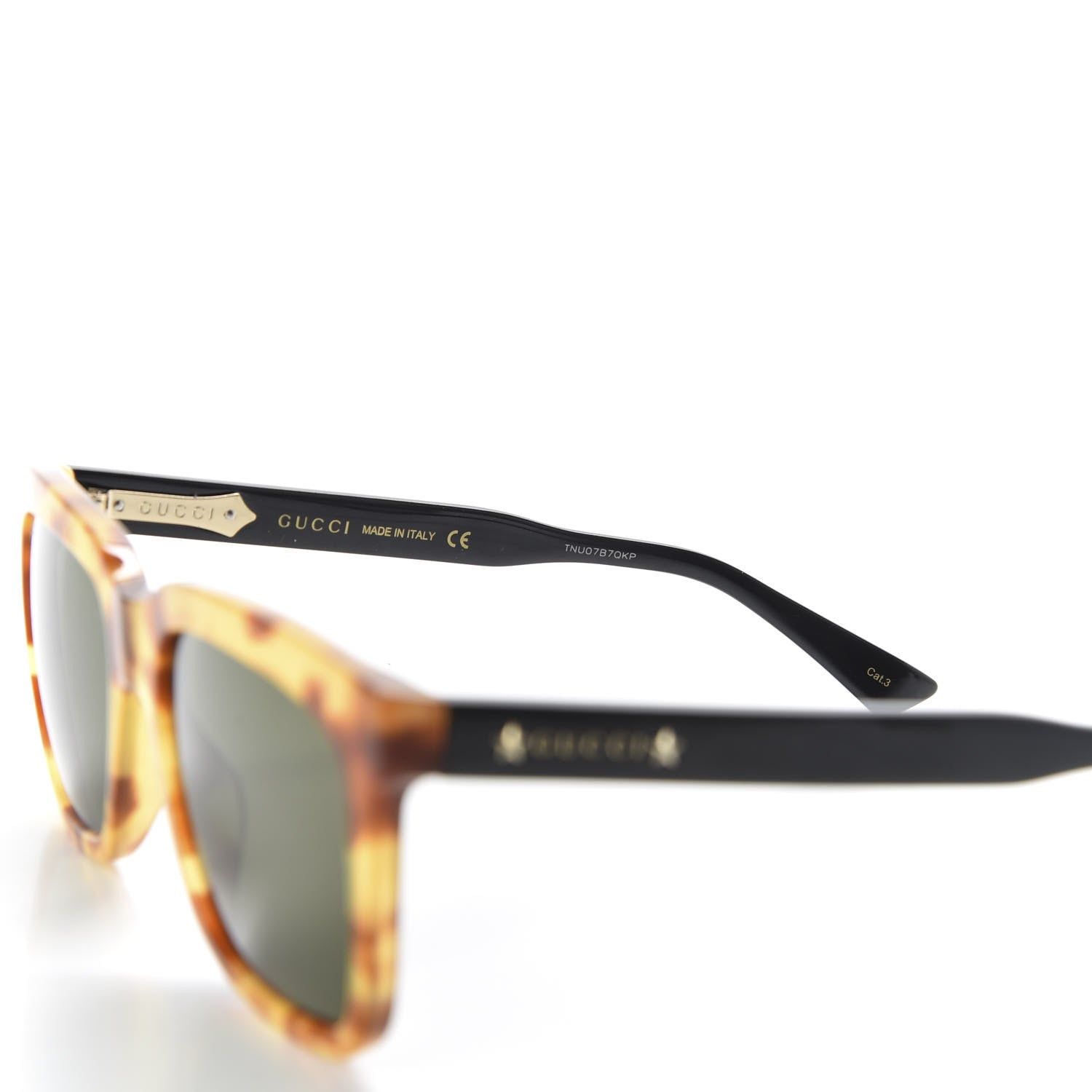 Gucci Acetate Square Frame Sunglasses GG0267S Havana 5 of 8