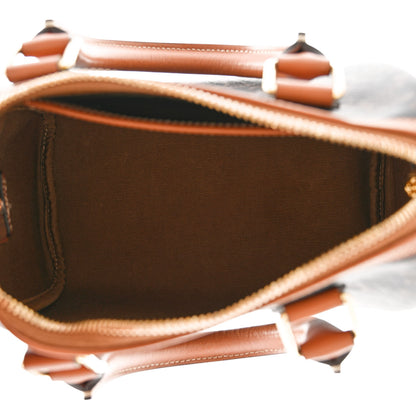 Celine Triomphe Canvas Calfskin Small Boston Bag Tan 5 of 13