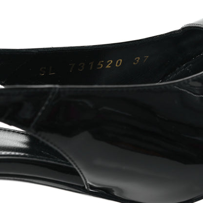 Saint Laurent Vernice Grupy Kiss 105 Slingback Pumps 37 Black 9 of 10