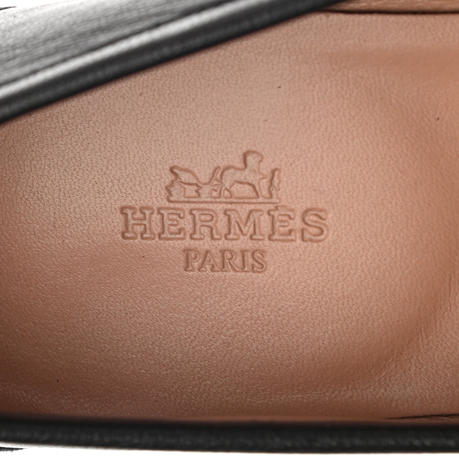 Hermes Goatskin Womens Paris Loafers 39 Black 7 of 9