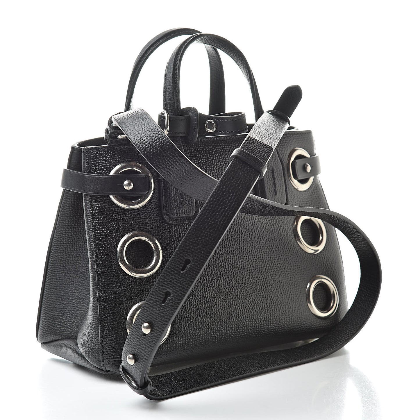 Grainy Calfskin House Check Grommet Baby Banner Tote Black