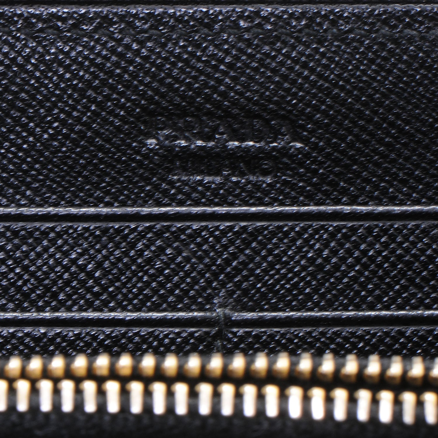 Prada Saffiano Metal Zip Around Wallet Nero Black 6 of 7