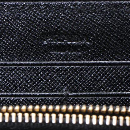Prada Saffiano Metal Zip Around Wallet Nero Black 6 of 7