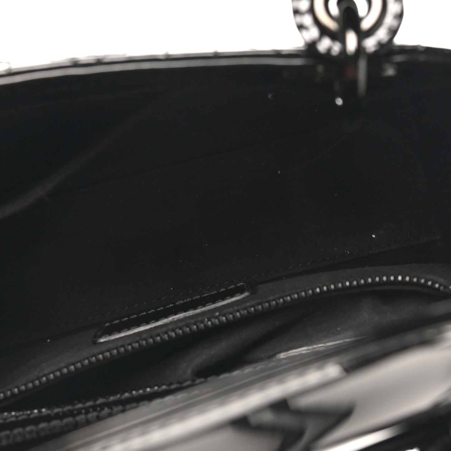 Ultraglossy Patent Cannage Small Lady Dior Black