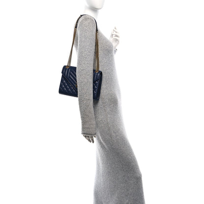 Saint Laurent Grain De Poudre Textured Mixed Matelasse Triquilt Medium Monogram Satchel Deep Marine 2 of 10