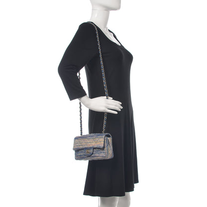Chanel Denim Mini Rectangular Flap Bag Navy Yellow Purple Green 2 of 9