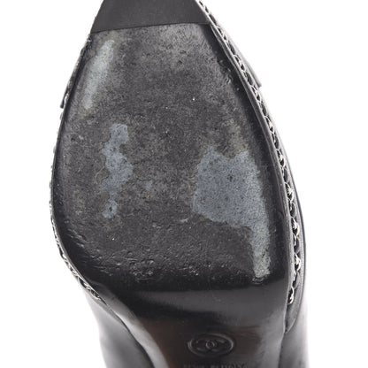 Chanel Lambskin CC Cap Toe Platform Chain Pumps 41 Black 9 of 13