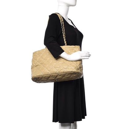 Chanel Calfskin Contrast Stitch Tote Beige 2 of 18