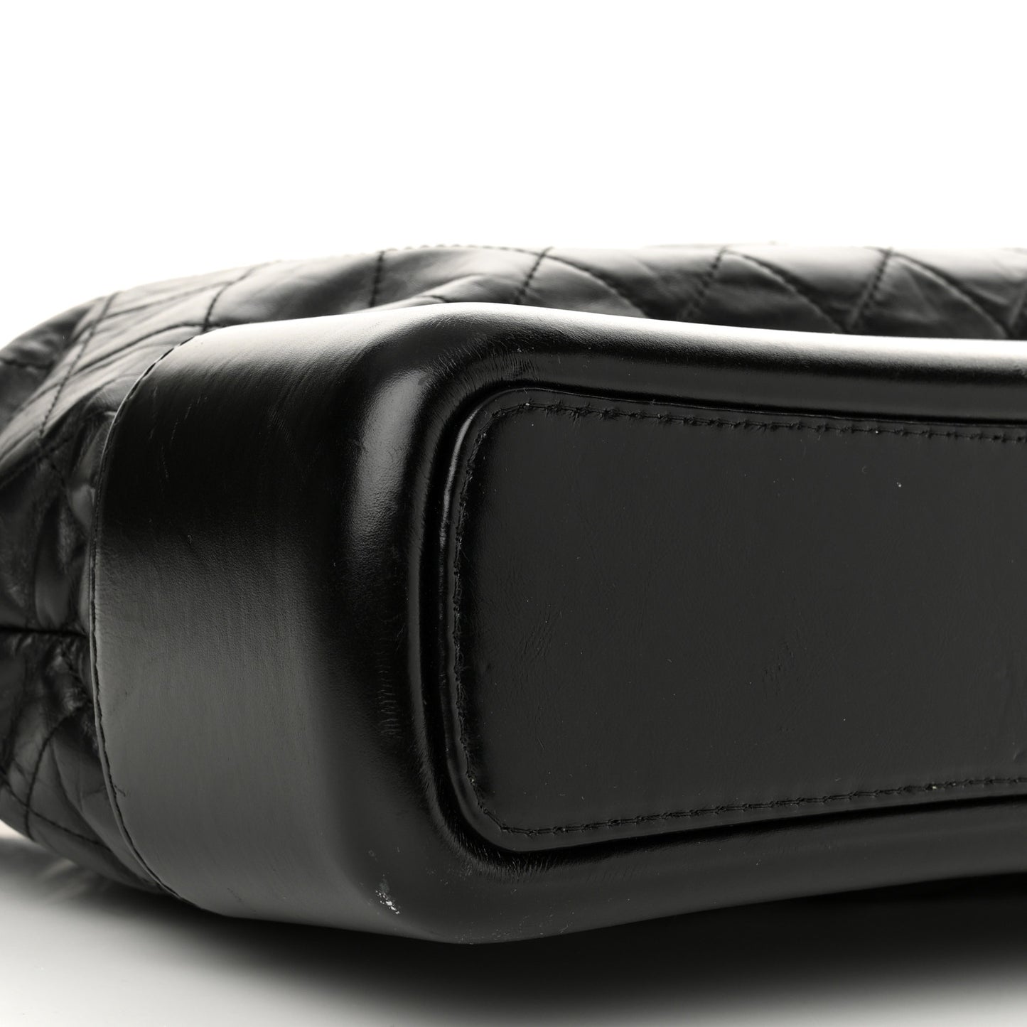 Aged Calfskin Quilted Large Gabrielle Hobo Black
