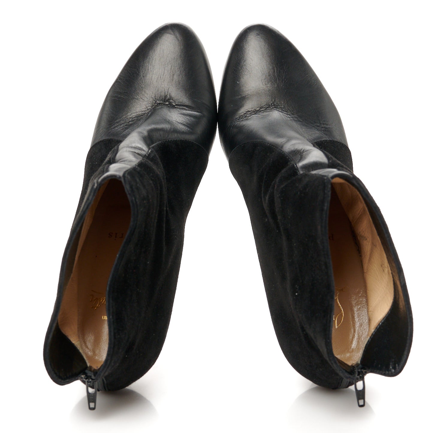 Suede Patent Calfskin Gaetanina 100 Booties 40 Black