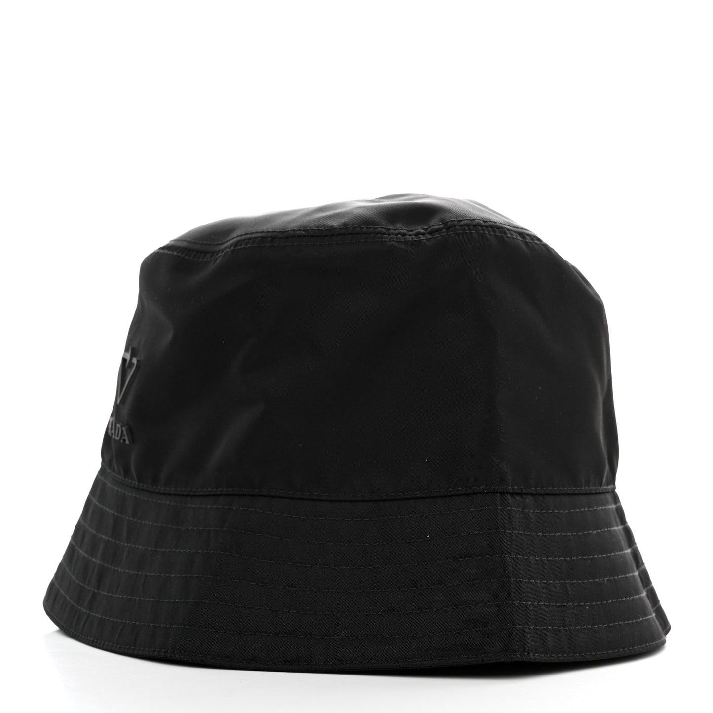 Re-Nylon Rubber Logo Mens Bucket Hat L Black