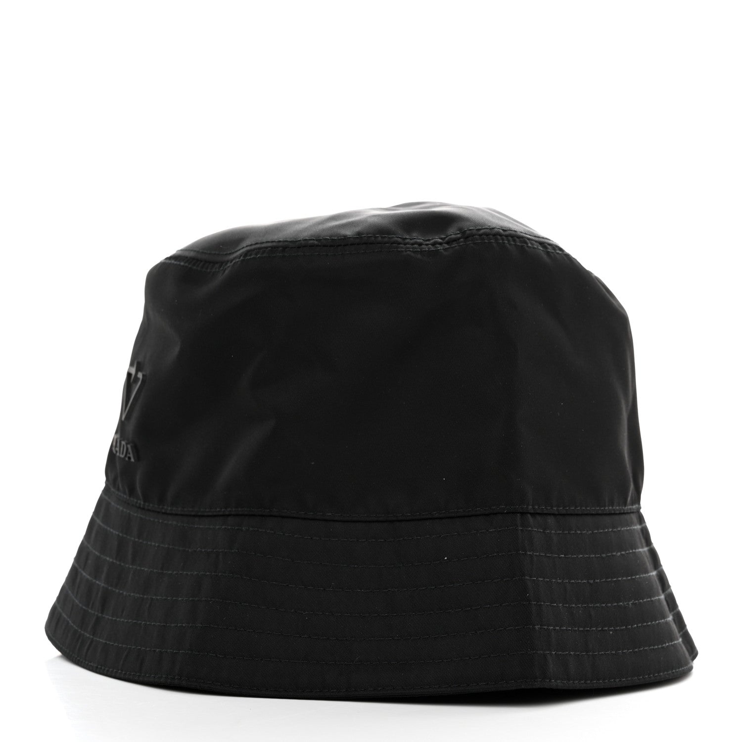 Prada Re-Nylon Rubber Logo Mens Bucket Hat L Black 4 of 8