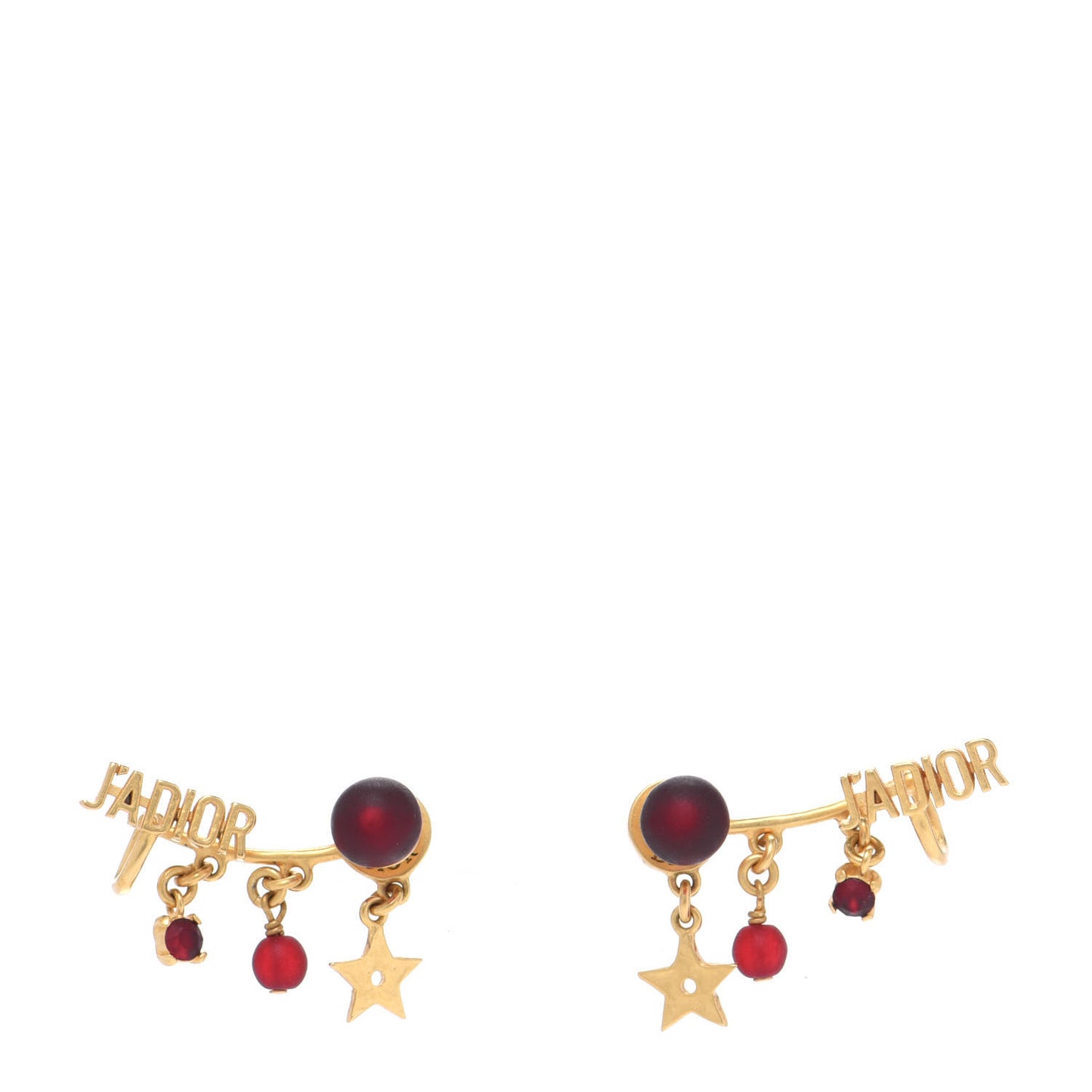 Pearl Crystal J'Adior Earrings Aged Gold Red