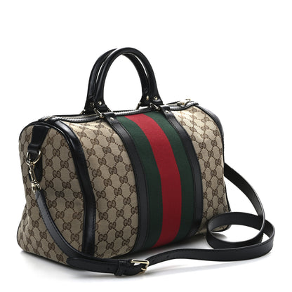 Gucci Monogram Vintage Web Medium Boston Black 3 of 10