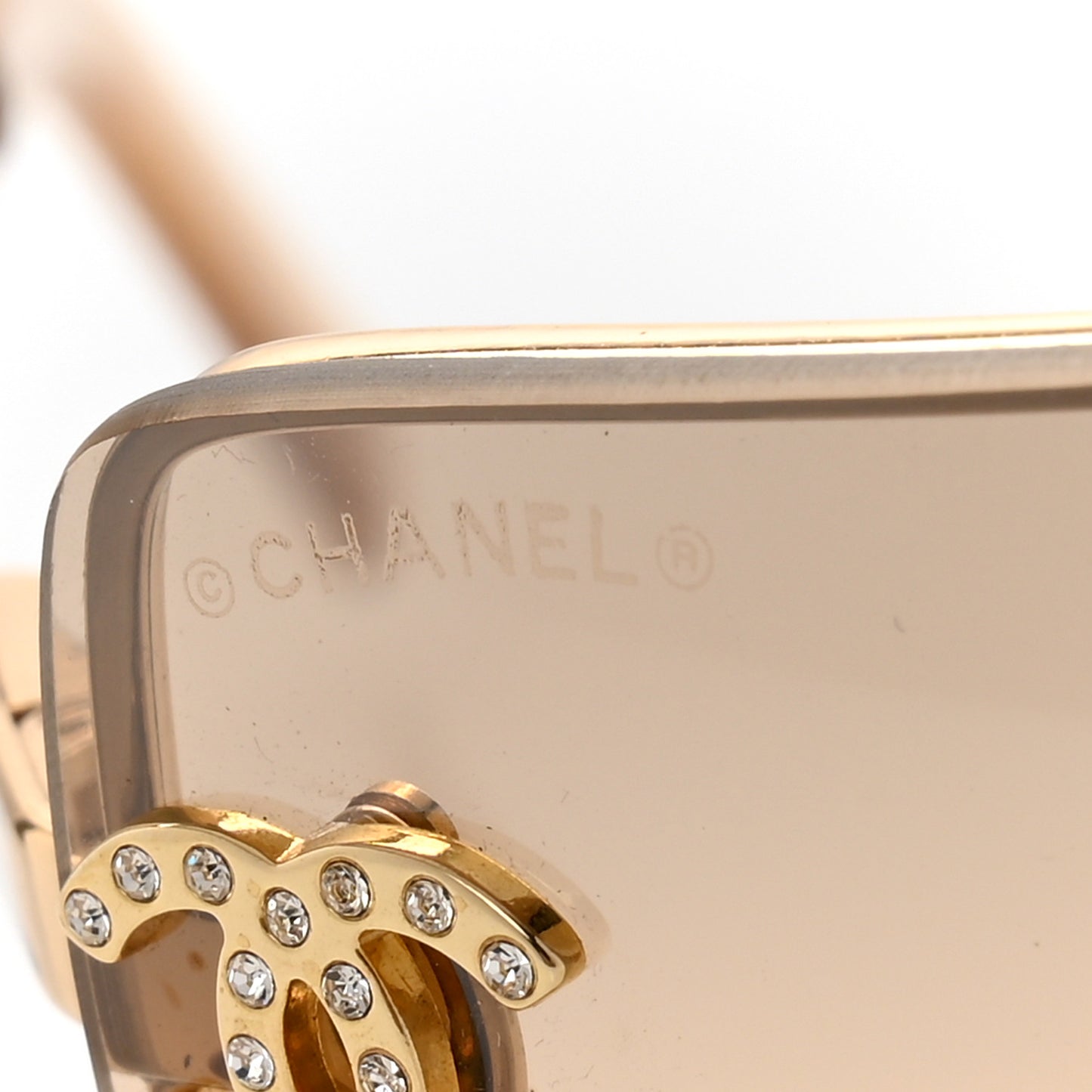 Crystal CC Logo Sunglasses 4104-B Gold