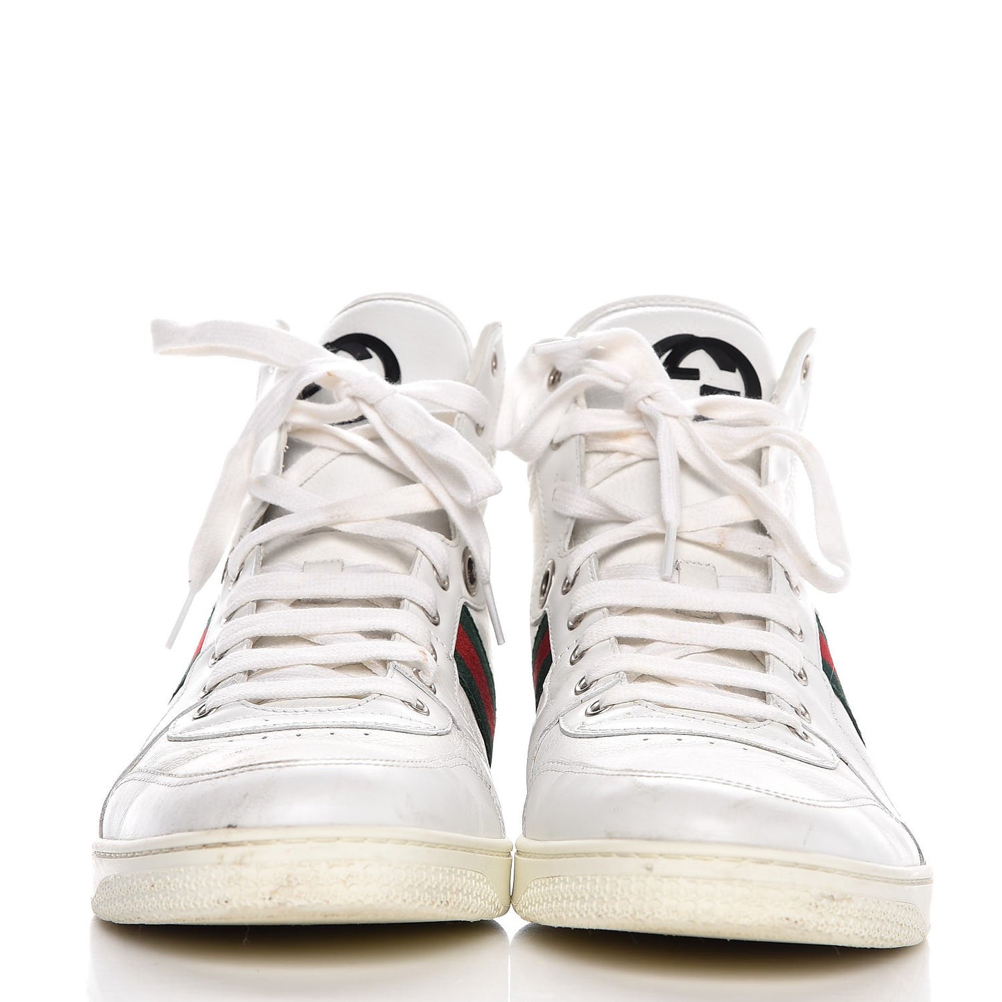 Calfskin Web Mens Coda High Top Sneakers 11.5 White