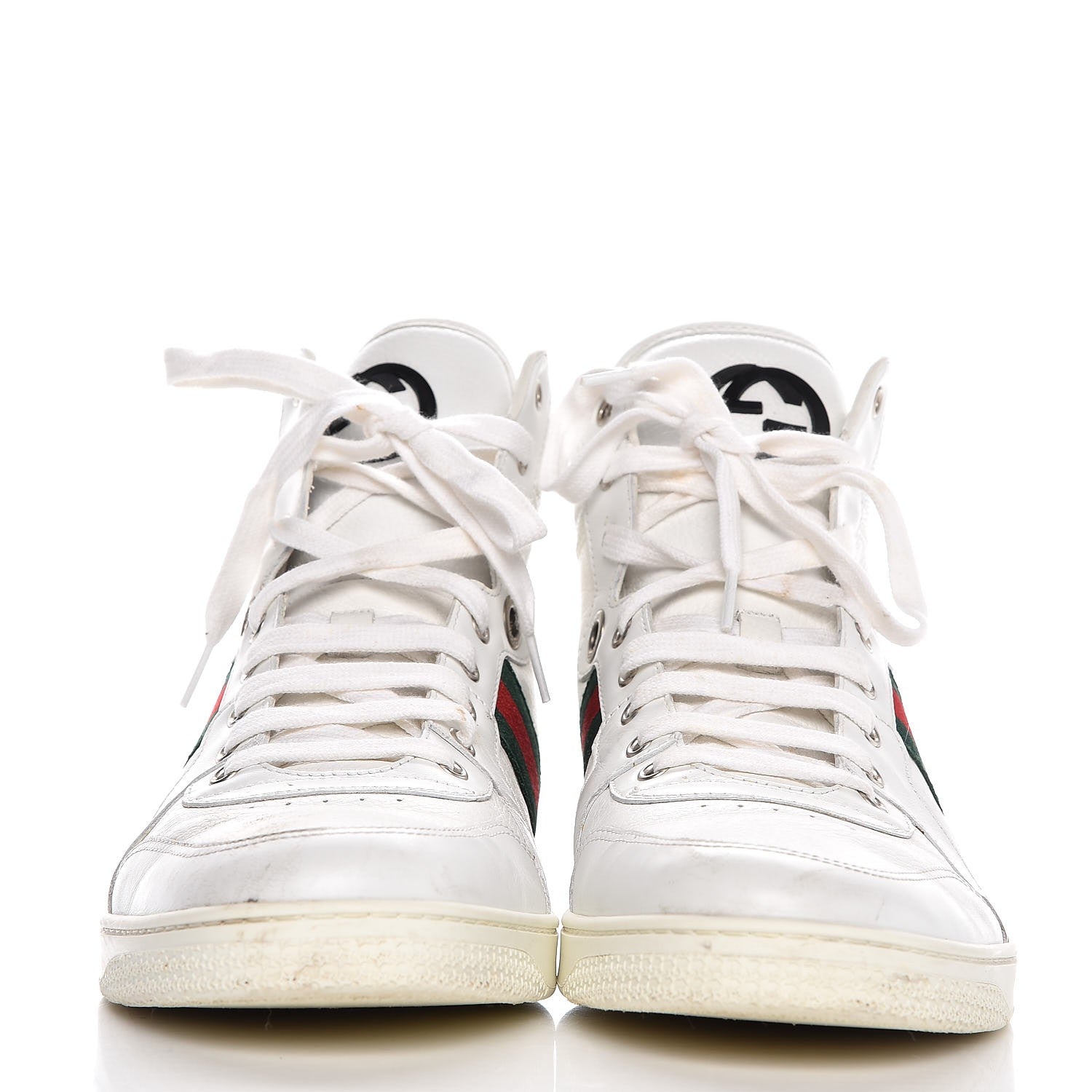 Gucci Calfskin Web Mens Coda High Top Sneakers 11.5 White 2 of 13